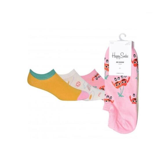 Happy Socks No Show 3-Pack Cherry Mates Socks 5.5-9.5 size - Picture 1 of 6